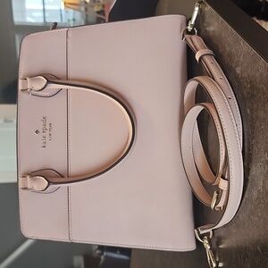 Kate Spade Madison Small Satchel | Blush Pink Saffiano Leather | Crossbody Strap